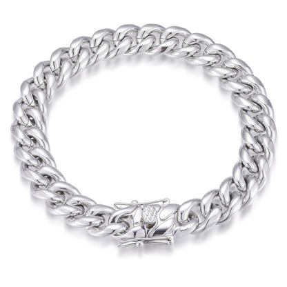 Unisex Cuban Link Chain Bracelet in Gold, Silver or Multicolor Stainless Steel Streetwear Jewelry