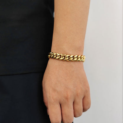 6-18 mm Rounded Polished Cuban Stainless steel Bracelet - CHA010