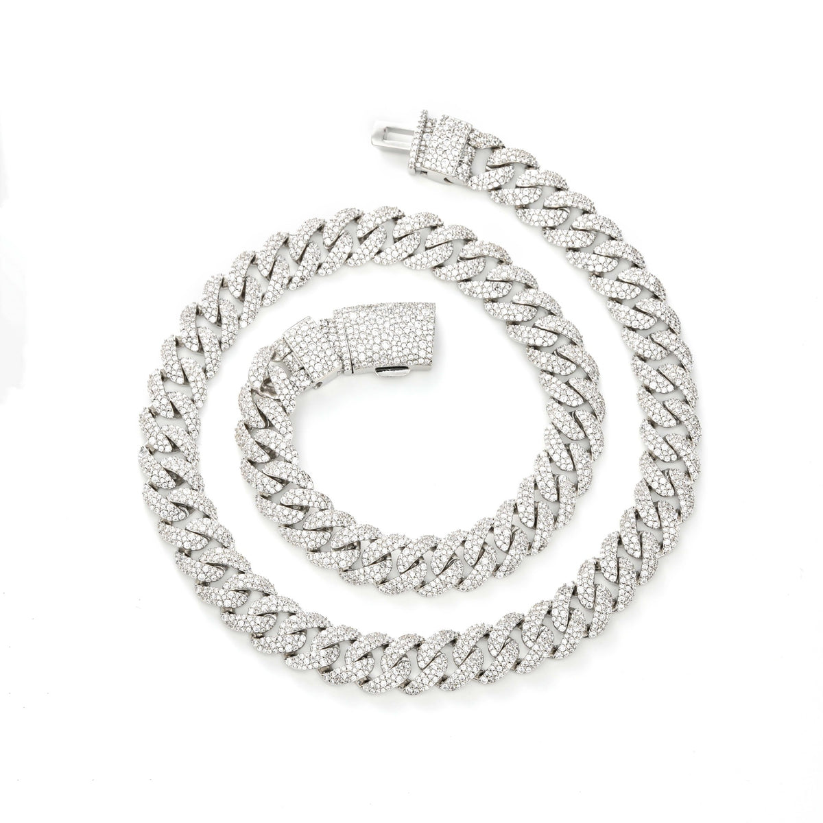 12mm Iced Out Cuban Link Chain Bracelet, Miami Cuban Link Hip Hop Jewelry for Men and Women product image