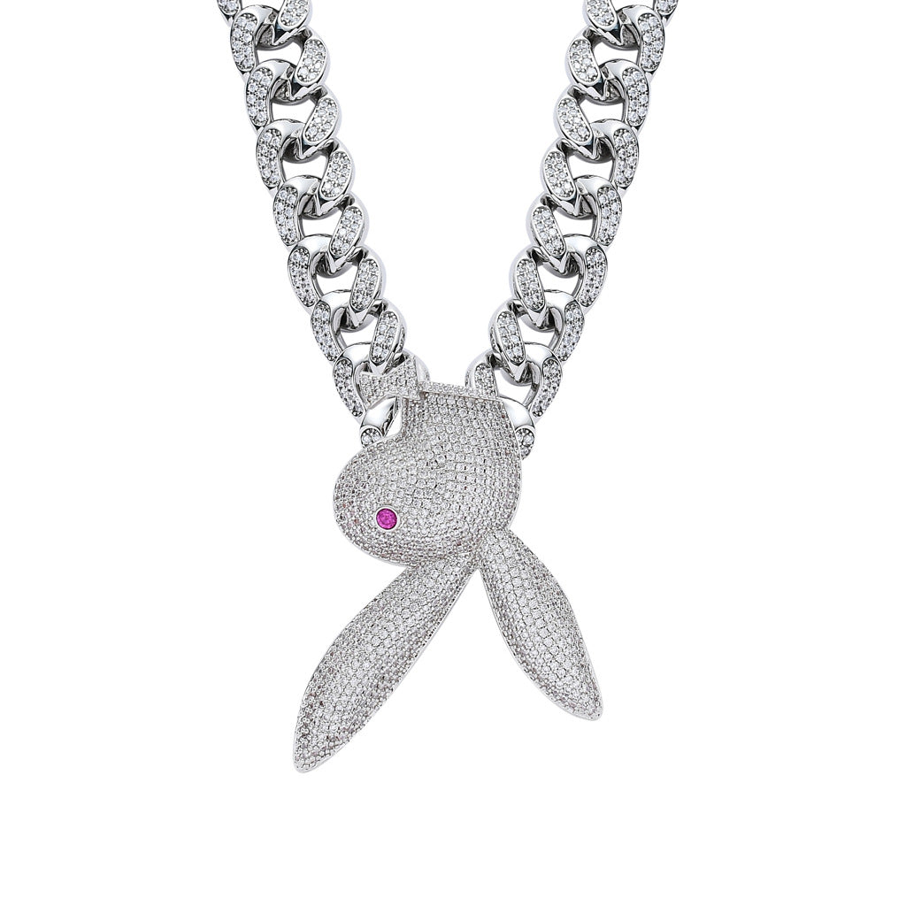 Hip Hop Diamond Shape Cuban Link Cubic Zirconia Necklace for Men and Women