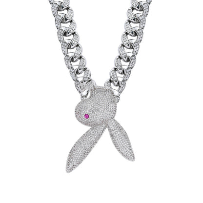 Hip Hop Diamond Shape Cuban Link Cubic Zirconia Necklace for Men and Women