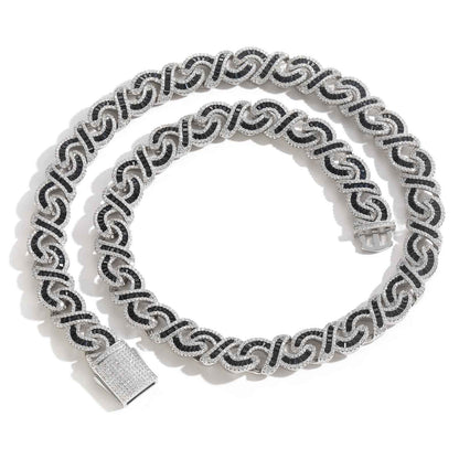 Hip Hop Heart Cuban Link Cubic Zirconia Necklace for Men