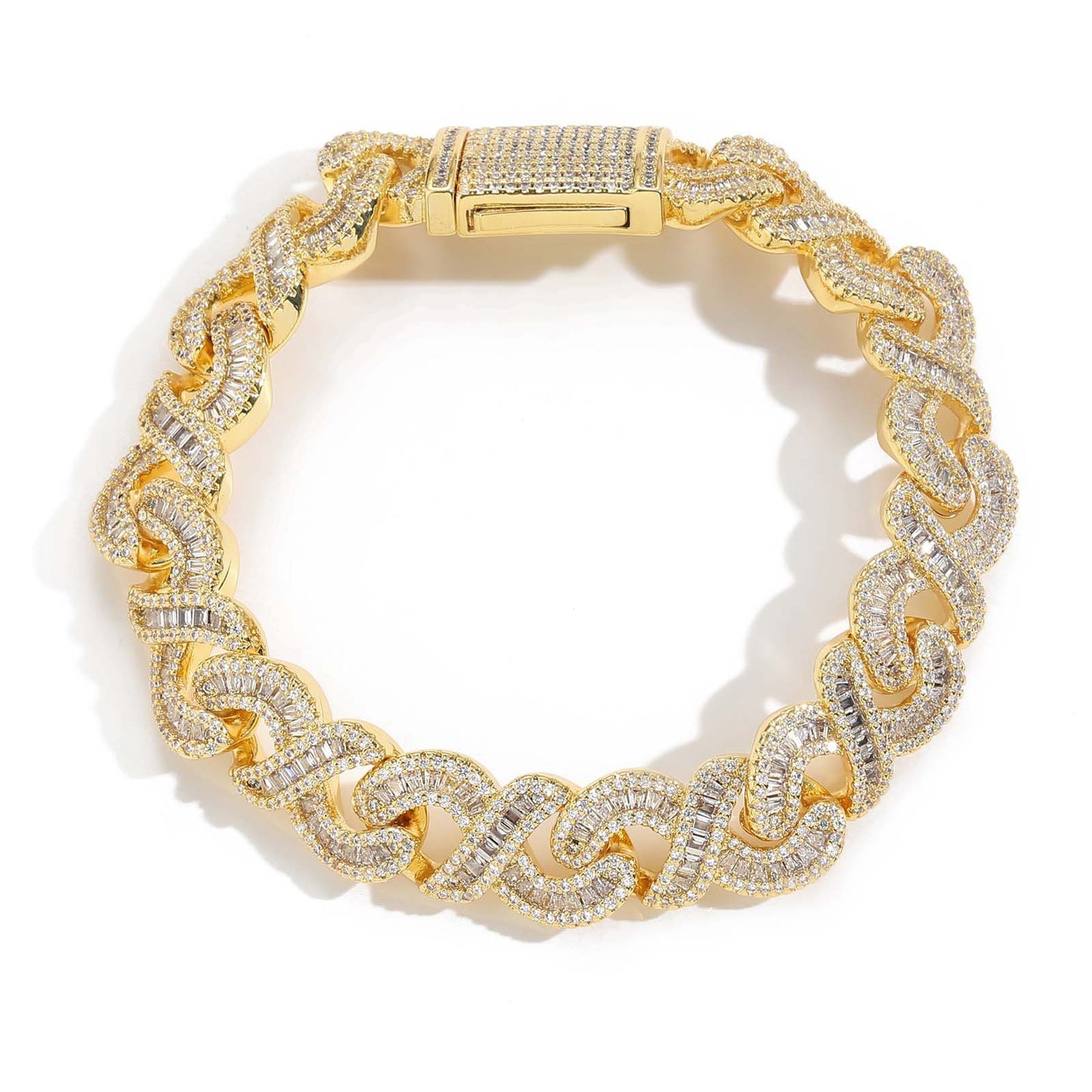 Hip Hop Light Luxury Cuban Link Cubic Zirconia Bracelet for Men