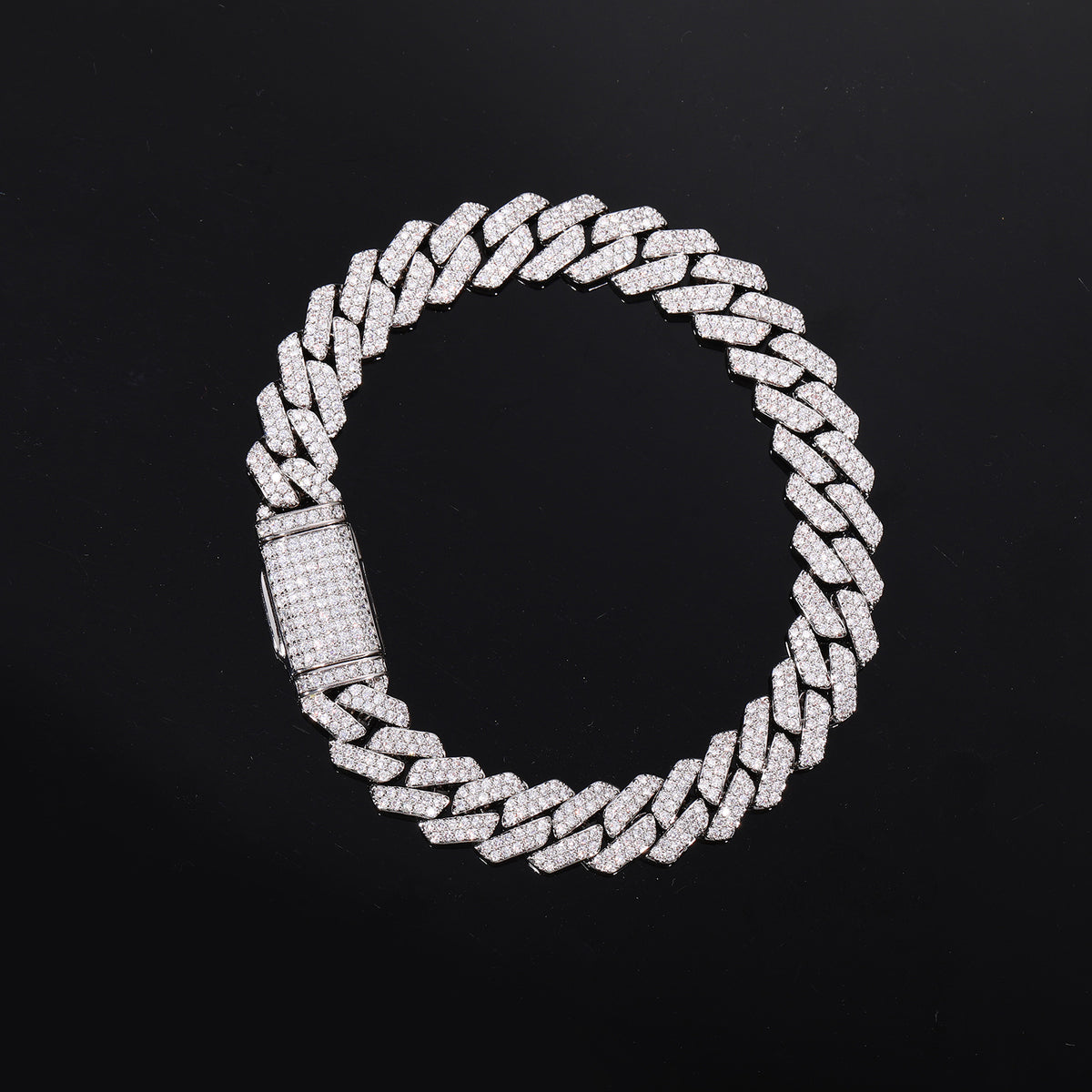 Iced Out Cuban Link Chain Bracelet 12mm Zircon Link Chain for Men and Women product image