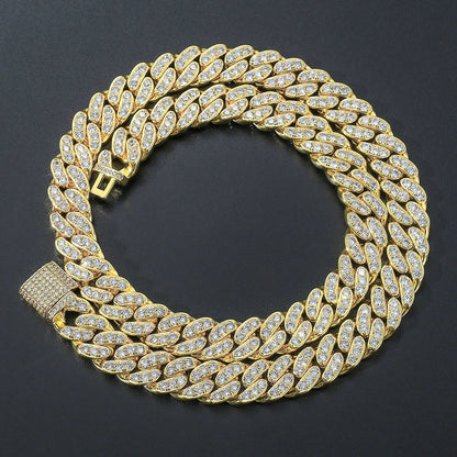 Hip Hop Light Luxury Cuban Link Cubic Zirconia Necklace for Men