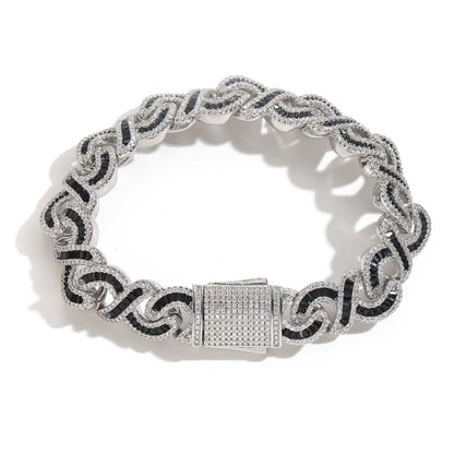 Hip Hop Cuban Link Cubic Zirconia Bracelet for Men