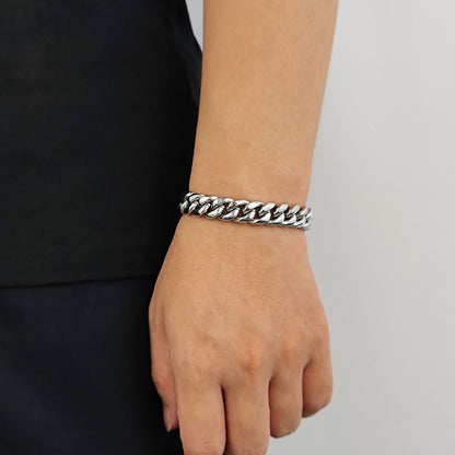6-18 mm Rounded Polished Cuban Stainless steel Bracelet - CHA010