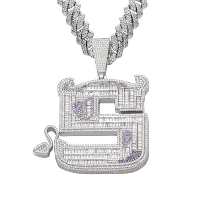 Hip Hop Letter Copper Pendant Necklace