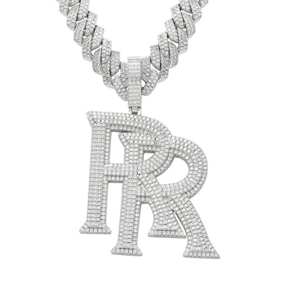 Hip Hop Letter Copper Pendant Necklace for Men and Women