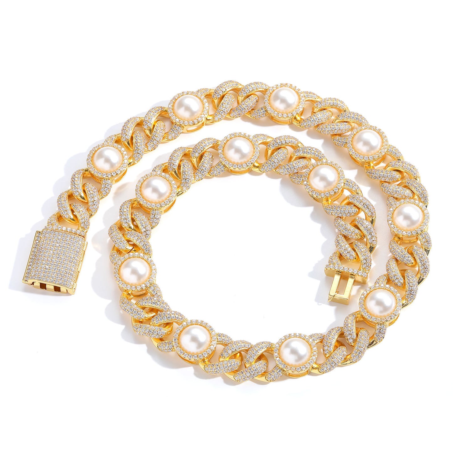 Hip Hop Cuban Link Cubic Zirconia Necklace for Men
