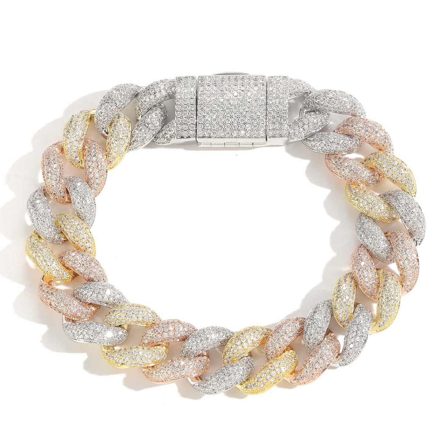 Hip Hop Cuban Link Cubic Zirconia Bracelet for Men and Women