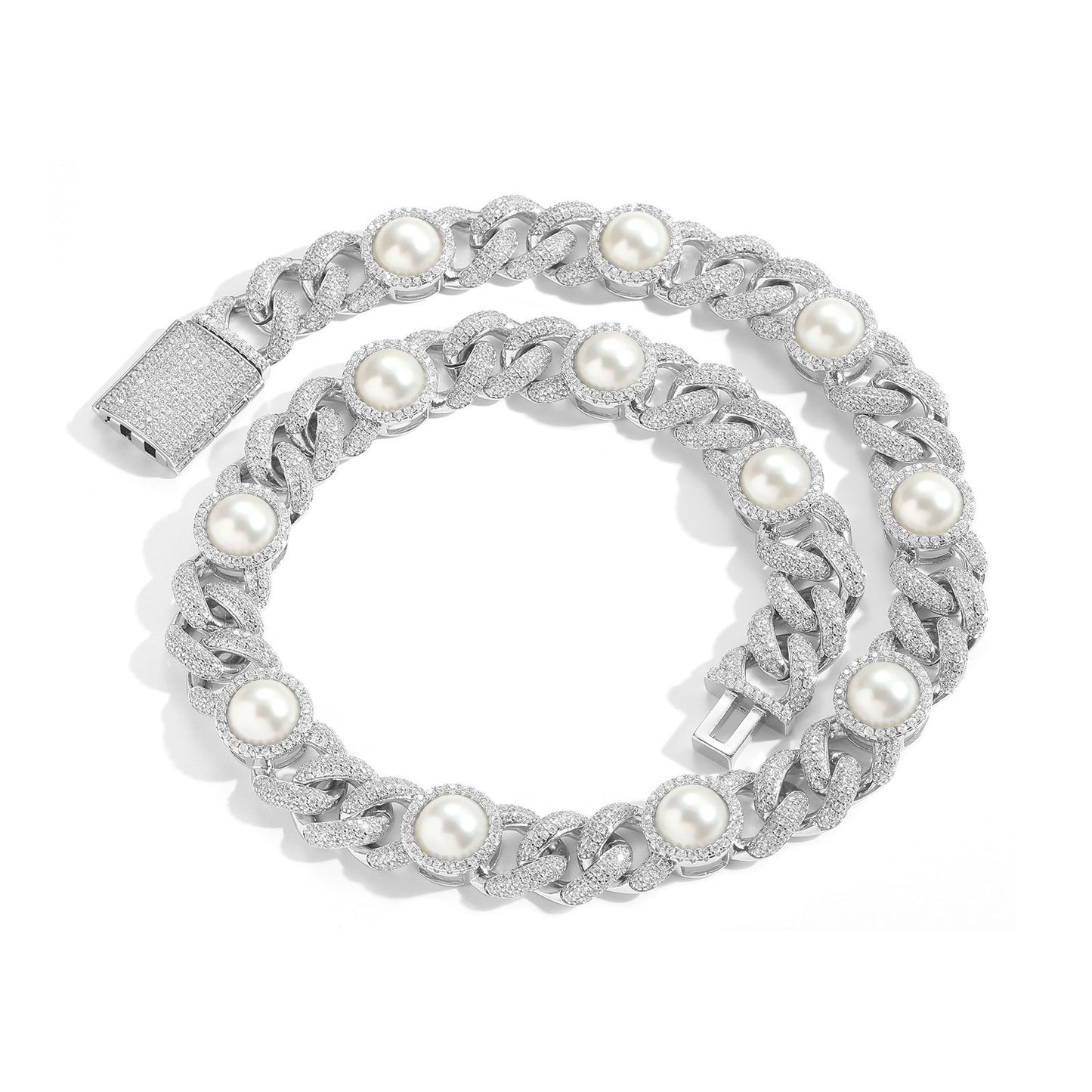 Hip Hop Cuban Link Cubic Zirconia Necklace for Men