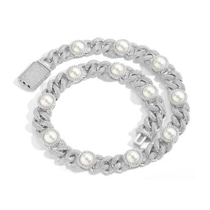 Hip Hop Cuban Link Cubic Zirconia Necklace for Men