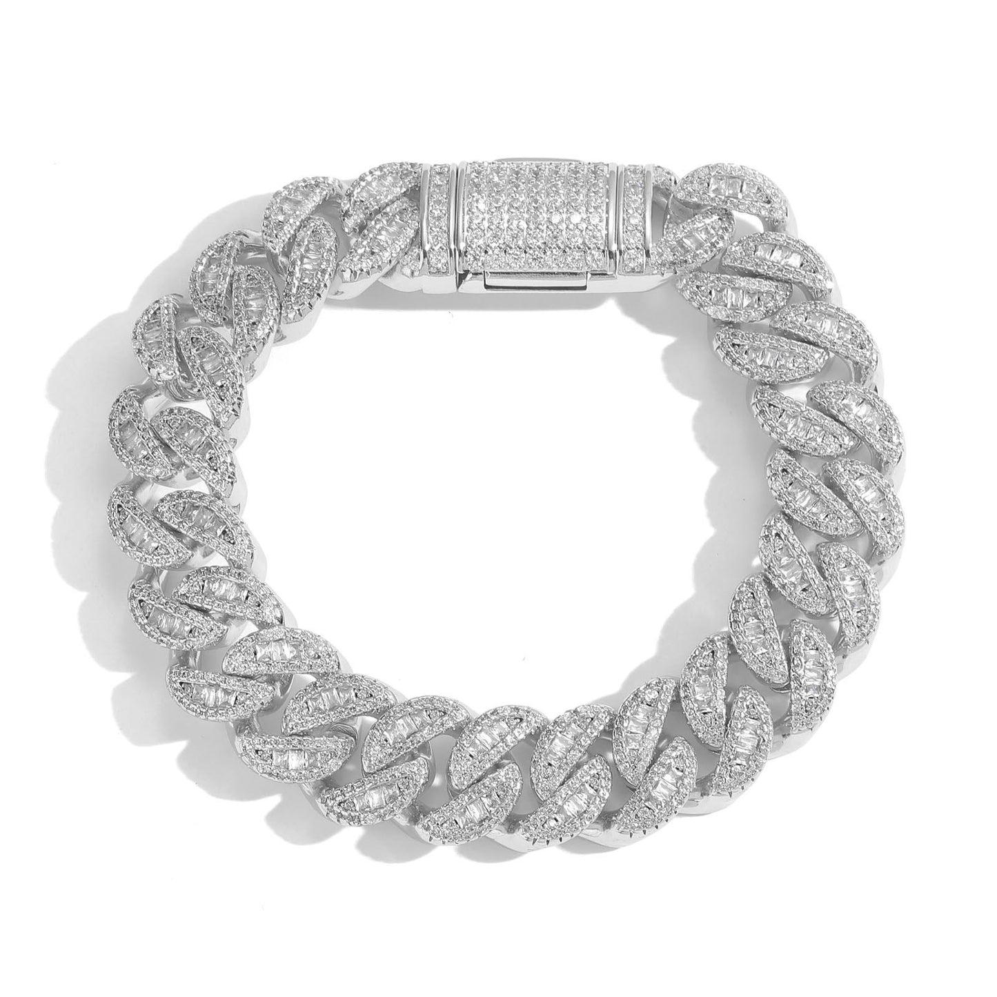 Hip Hop Light Luxury Cuban Link Cubic Zirconia Bracelet for Men