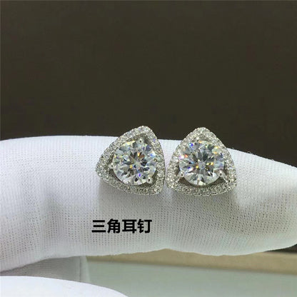 Sparkling Stud Earrings for Women - Radiant, Halo, Bow, Emerald-Cut & Triangle Minimal Earrings