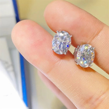 Oval Moissanite Ring, Stud Earrings & Pendant Jewelry Collection