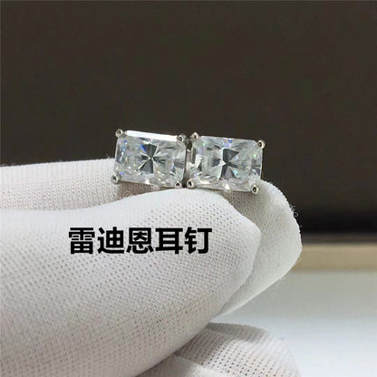 Sparkling Stud Earrings for Women - Radiant, Halo, Bow, Emerald-Cut & Triangle Minimal Earrings