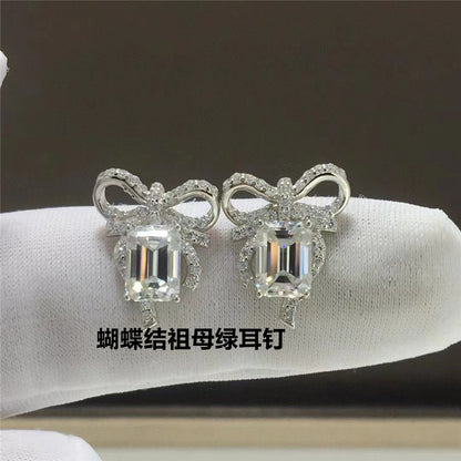 Sparkling Stud Earrings for Women - Radiant, Halo, Bow, Emerald-Cut & Triangle Minimal Earrings