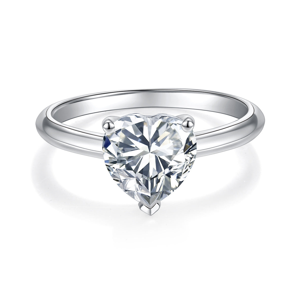 Moissanite Ring for Women, 1 Carat Solitaire Engagement Ring, Heart & Marquise Cuts product image