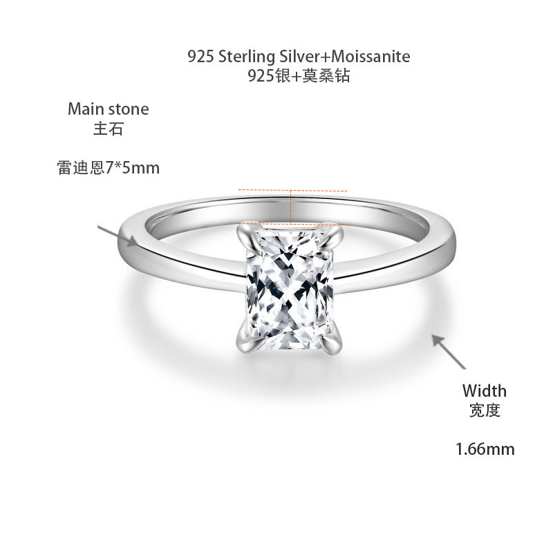 Moissanite Ring for Women, 1 Carat Solitaire Engagement Ring, Heart & Marquise Cuts product image