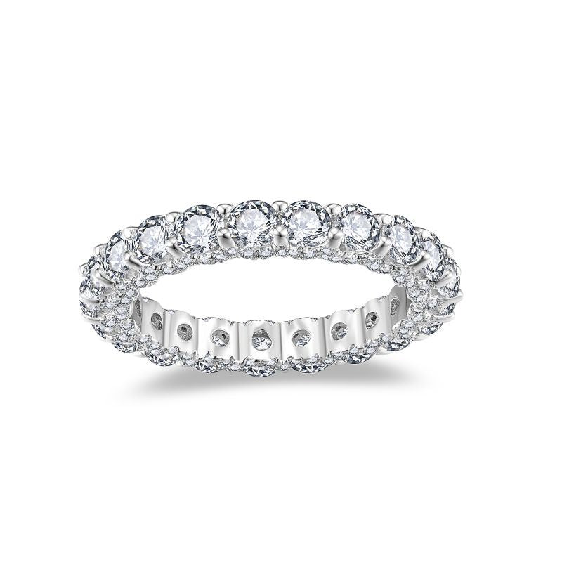 Moissanite Full Eternity Ring, Round Cut Wedding Band for Women, S925 Sterling Silver Promise Ring product image