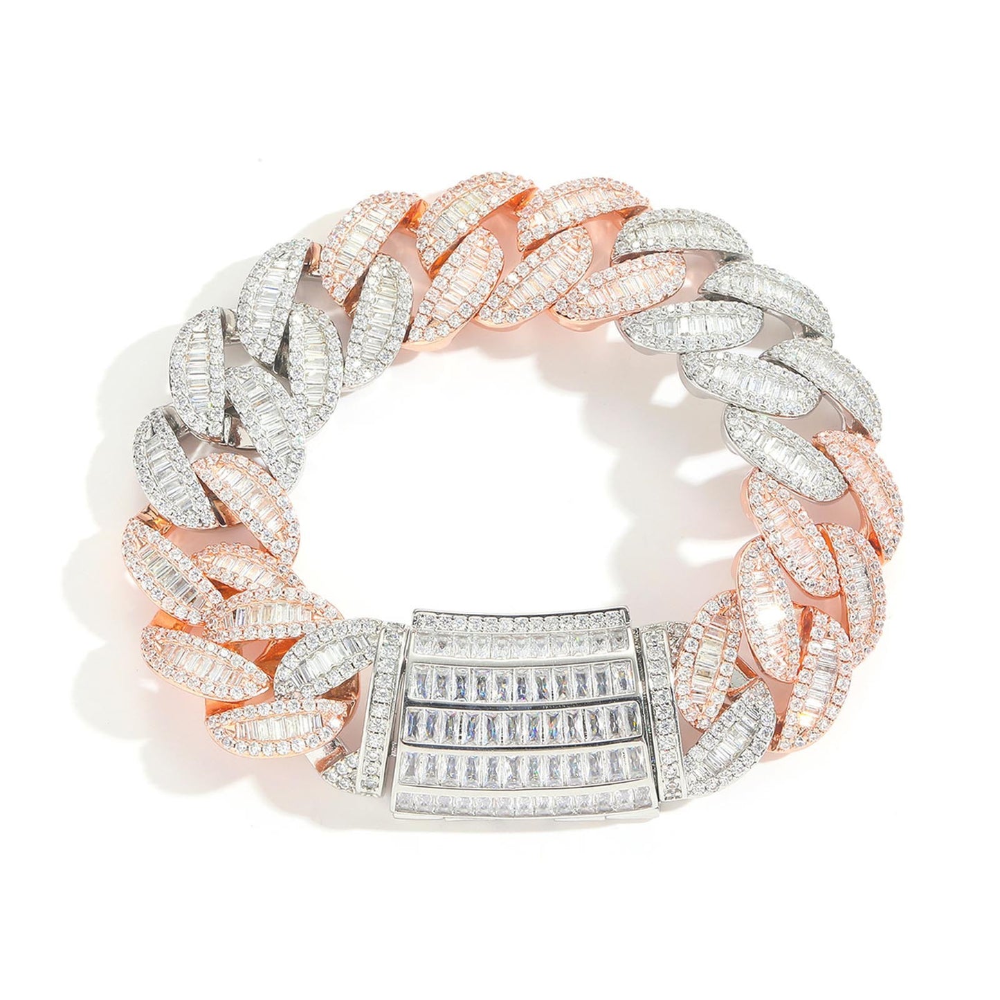 Hip Hop Cuban Link Cubic Zirconia Bracelet for Men