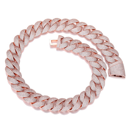 Iced Out 22mm Cuban Link Chain Bracelet, Unisex Hip Hop Statement Jewelry