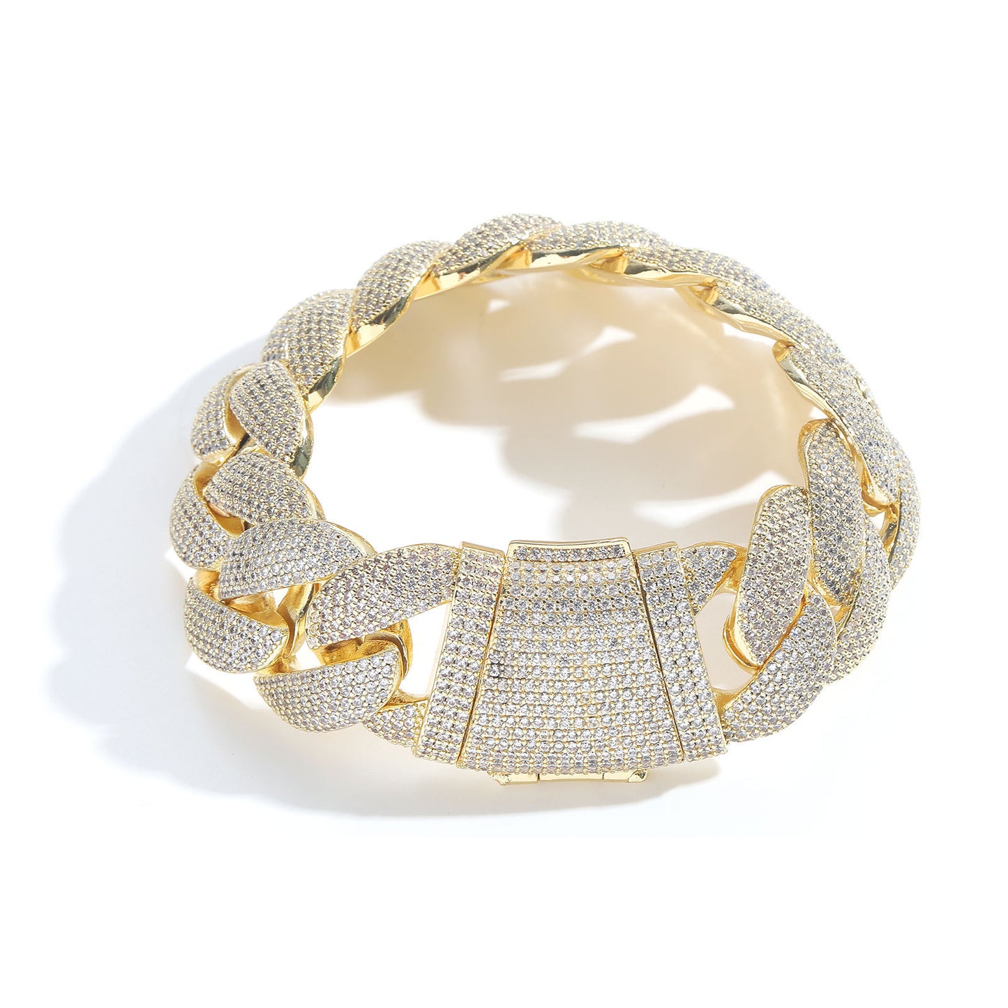 Hip Hop Cuban Link Bubble Copper Bracelet for Men