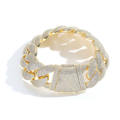Hip Hop Cuban Link Bubble Copper Bracelet for Men