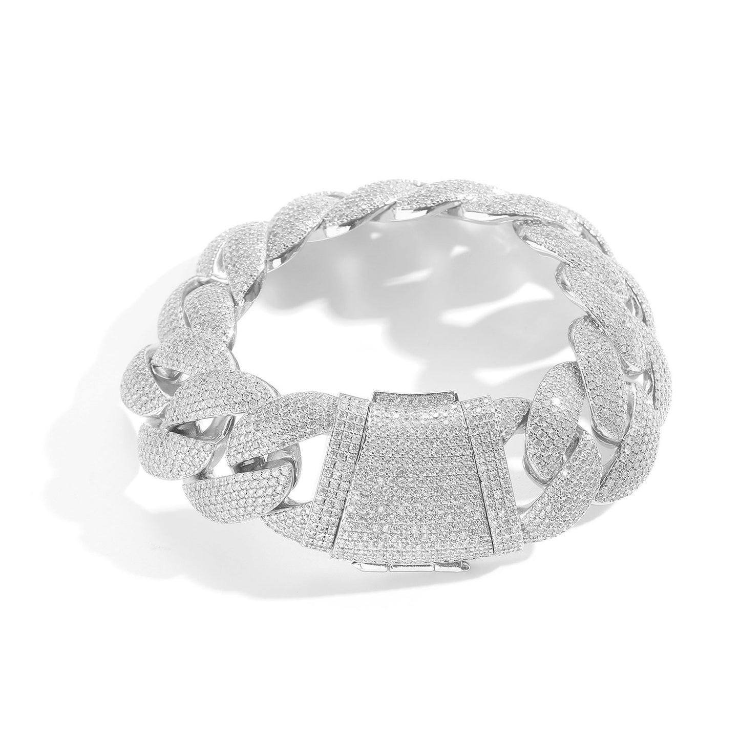 Hip Hop Cuban Link Bubble Copper Bracelet for Men