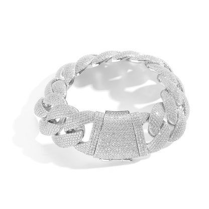 Hip Hop Cuban Link Bubble Copper Bracelet for Men