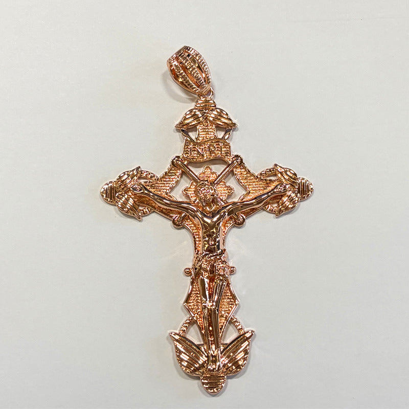 Vintage Cross Pendant Rope Chain Necklace for Women and Men - Hip Hop Streetwear Statement Jewelry product image
