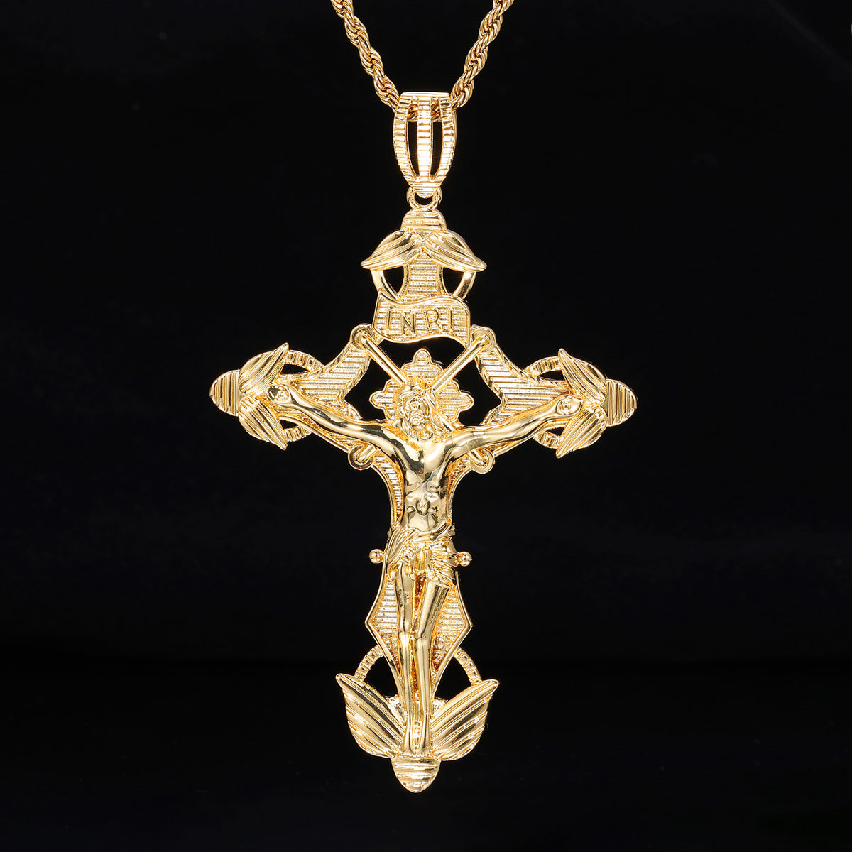 Vintage Cross Pendant Rope Chain Necklace for Women and Men - Hip Hop Streetwear Statement Jewelry product image