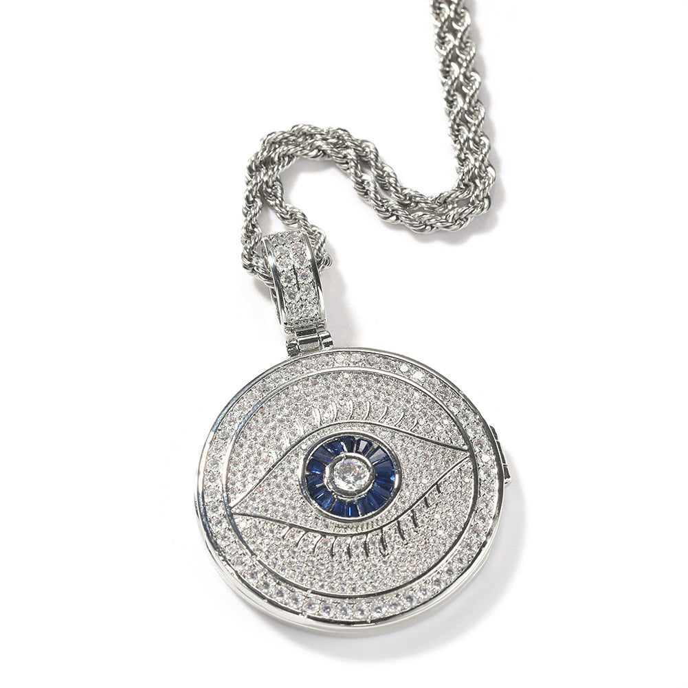 Round Evil Eye Photo Pendant Necklace product image