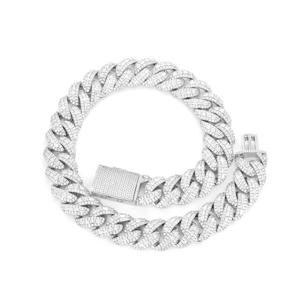 25mm Iced Cuban Link Chain Bracelet & Necklace, Moissanite Hip Hop Statement Jewelry product image