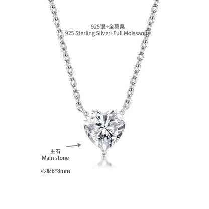 Heart Pendant Necklace for Women, Sparkling Crystal Heart Chain, Everyday Layering Jewelry