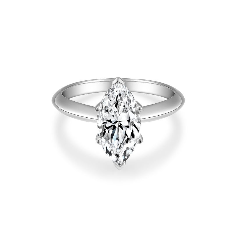 Moissanite Ring for Women, 1 Carat Solitaire Engagement Ring, Heart & Marquise Cuts product image