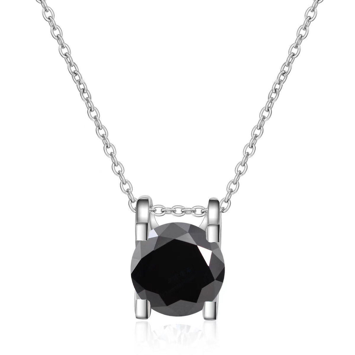 1/2 ct Moissanite Pendant Necklace, Box Chain, Round Color Stone, Layering Jewelry product image