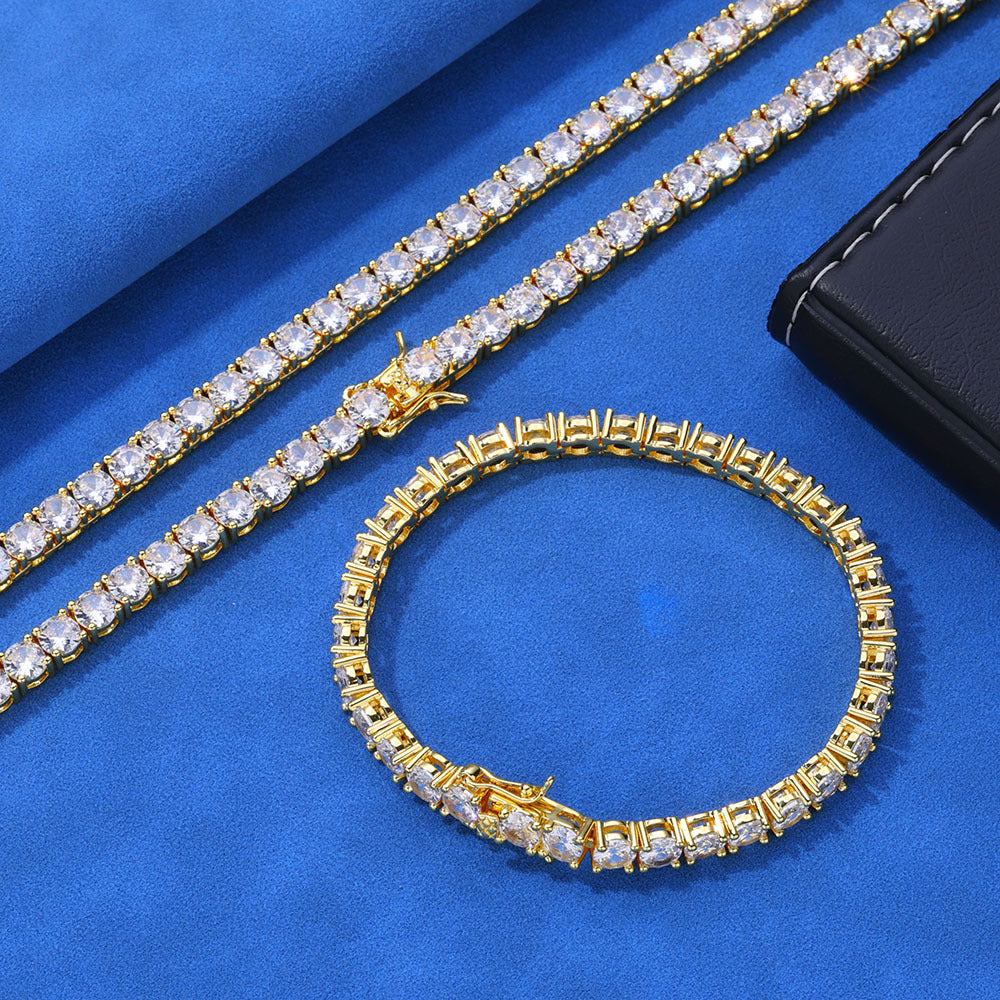 5-8 mm Round CZ Tennis Copper Necklace or Bracelet - CHA003 product image