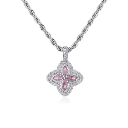 Multicolor Four-Leaf Clover Pendant Necklace