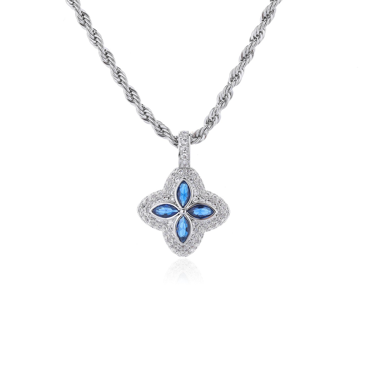 Multicolor Four-Leaf Clover Pendant Necklace