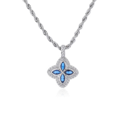 Multicolor Four-Leaf Clover Pendant Necklace