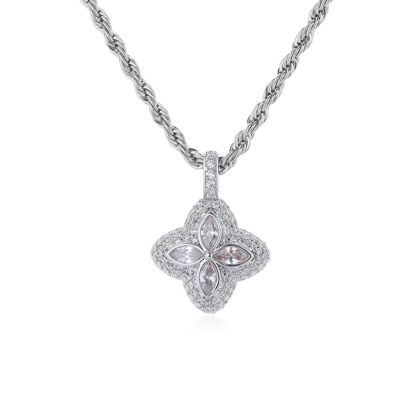 Multicolor Four-Leaf Clover Pendant Necklace
