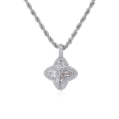 Multicolor Four-Leaf Clover Pendant Necklace