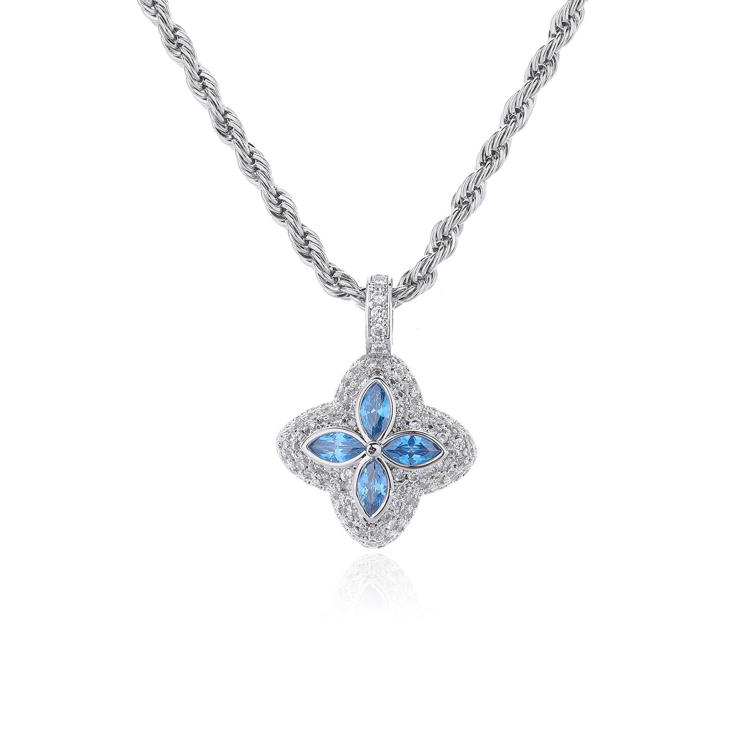 Multicolor Four-Leaf Clover Pendant Necklace