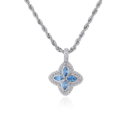 Multicolor Four-Leaf Clover Pendant Necklace