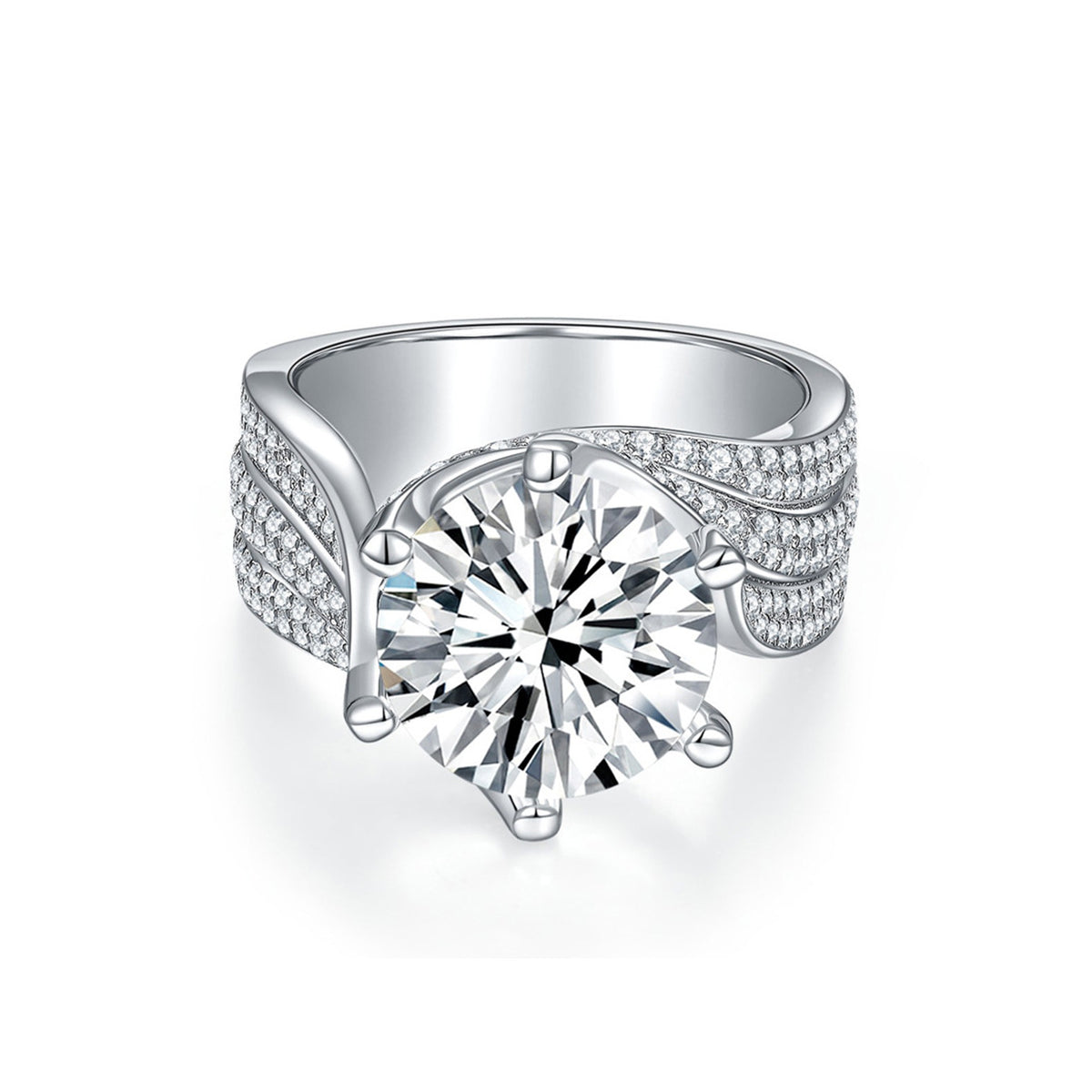 Moissanite Halo Ring for Women, 3/5 Carat Solitaire Style Promise Ring, Multiple Color Options product image