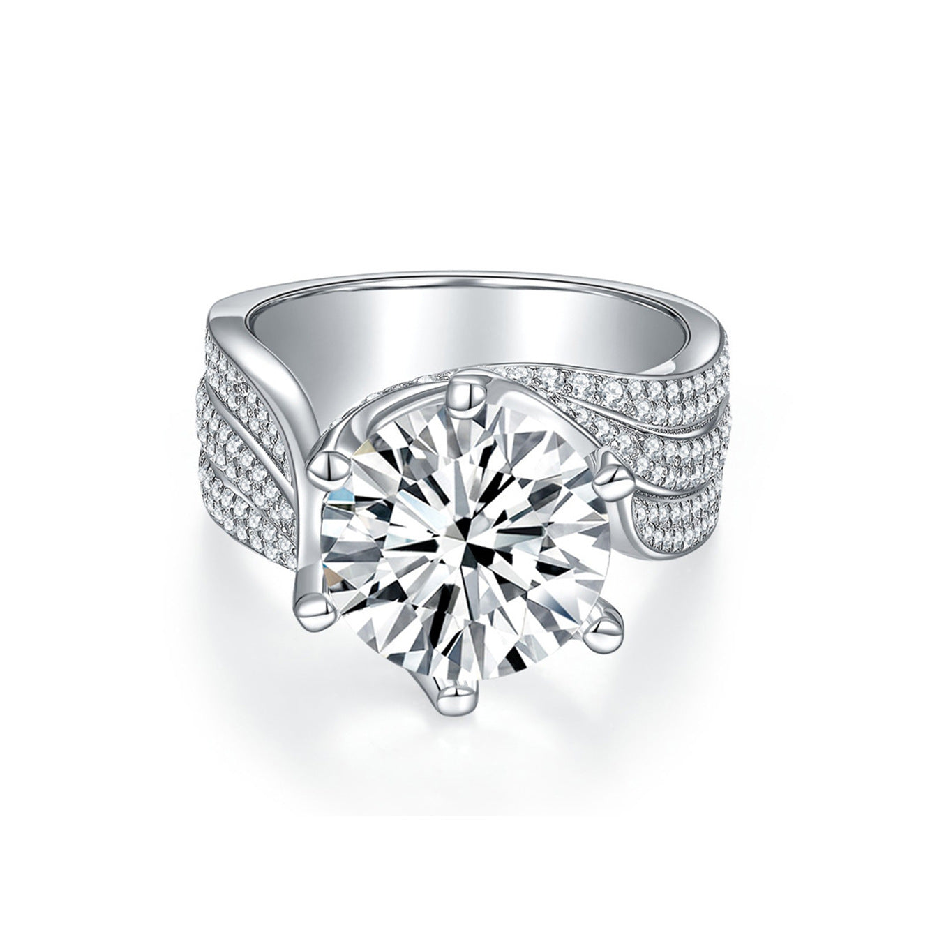 Moissanite Halo Ring for Women, 3/5 Carat Solitaire Style Promise Ring, Multiple Color Options product image
