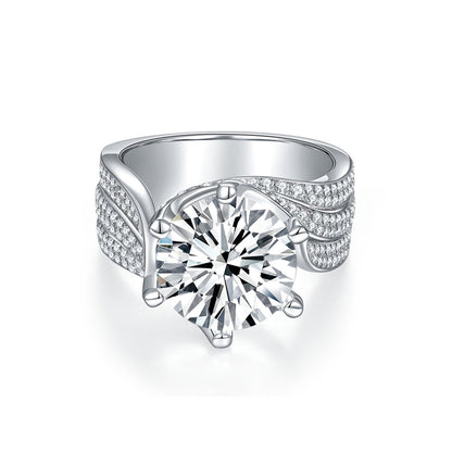 Moissanite Halo Ring for Women, 3/5 Carat Solitaire Style Promise Ring, Multiple Color Options