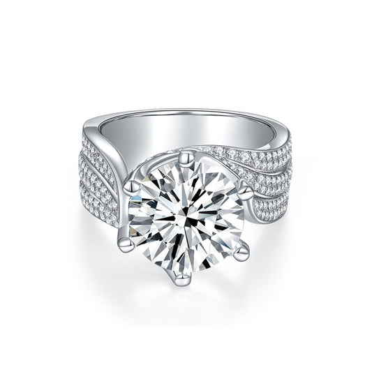 Moissanite Halo Ring for Women, 3/5 Carat Solitaire Style Promise Ring, Multiple Color Options product image